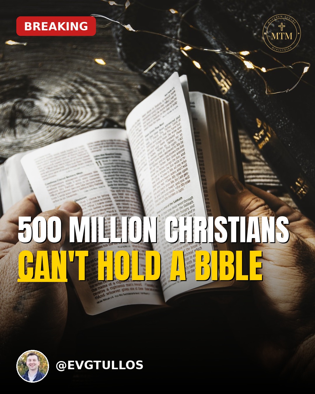500 Million Christians Can't Hold a Bible